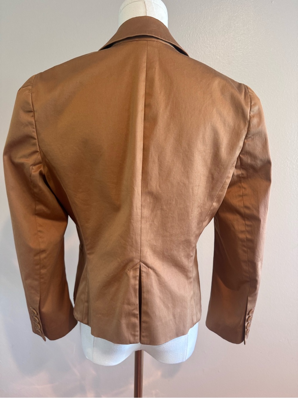 Vintage Theory Y2K Bronze Cotton Sateen Fitted Blazer Jacket - Picture 2 of 14